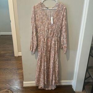 VINCE Dahlia Print Long Sleeve Dress, Size M NWT